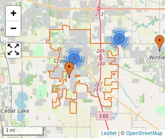 Area schools map